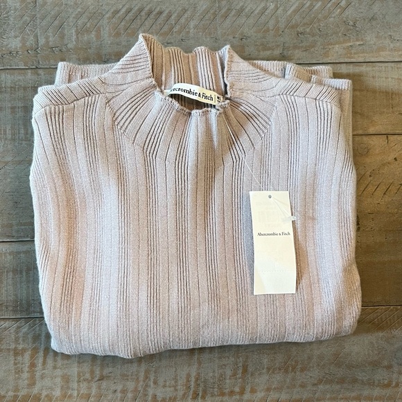 Abercrombie Ribbed Mock Neck Sweater Dress, M Tall - Picture 3 of 6